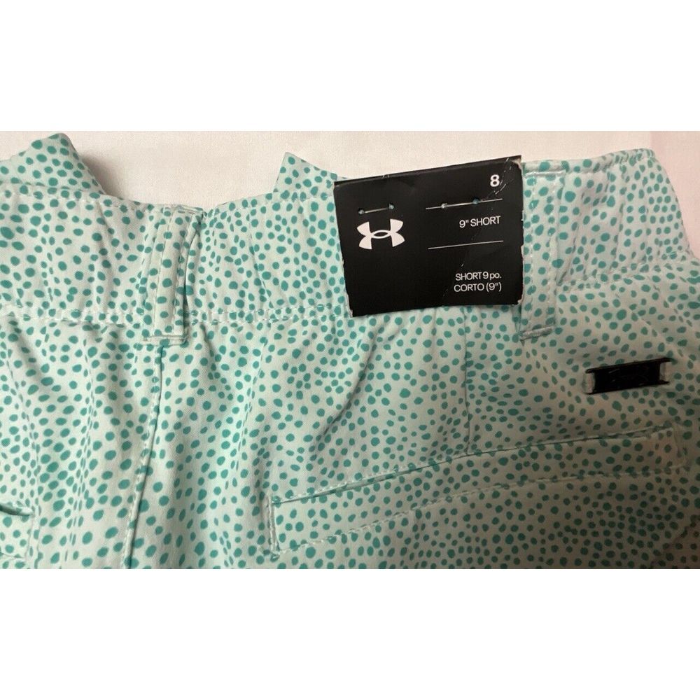 New Under Armour Size 8 Womens Teal Blue 9" Golfโ Shorts With Pockets